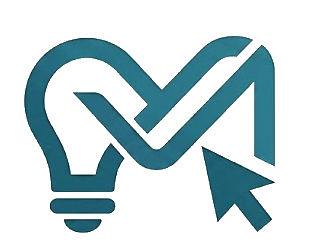 Muhsin C.H logo mark — lightbulb, M and cursor icon